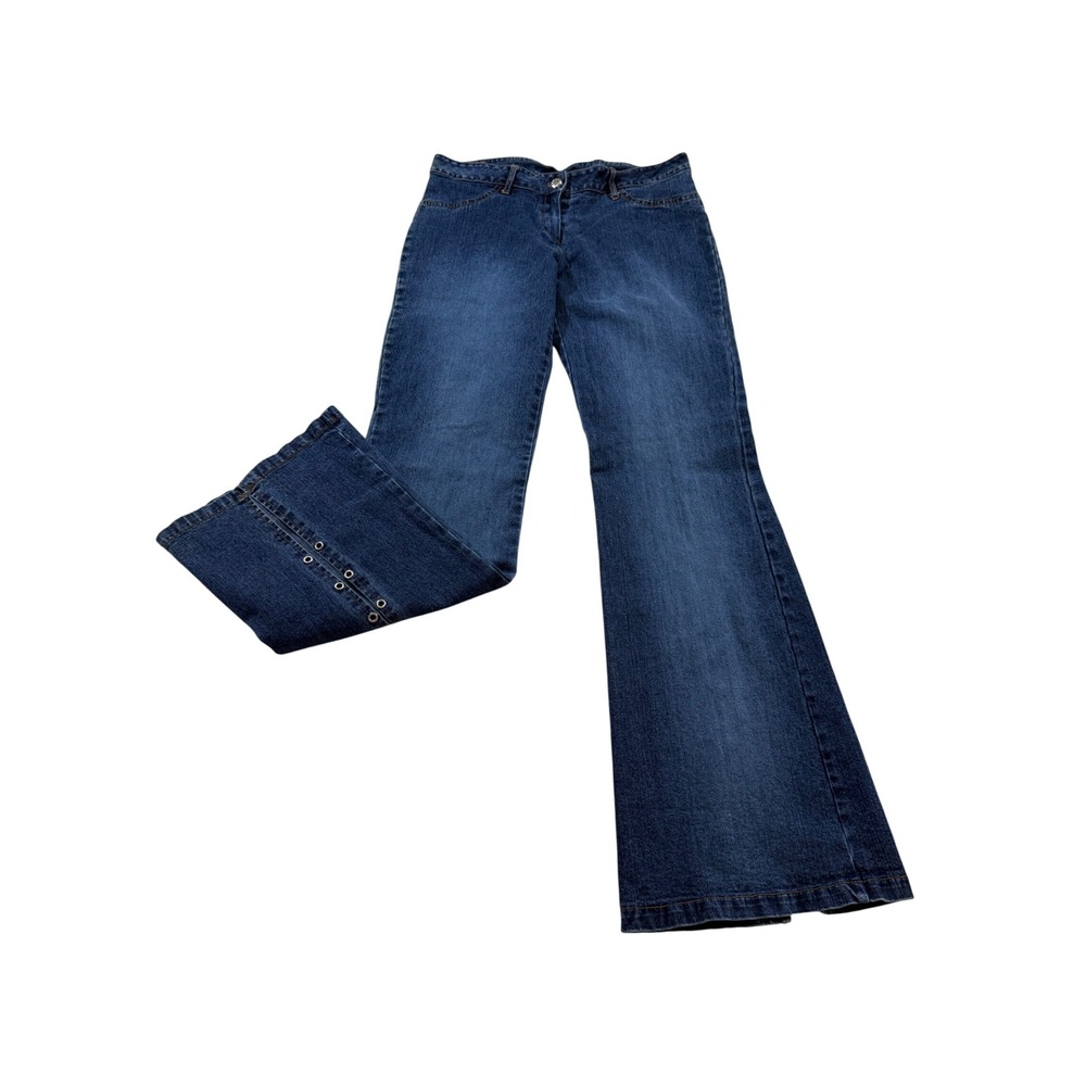 Women's Flare Wide-Leg Jeans - Dark Blue